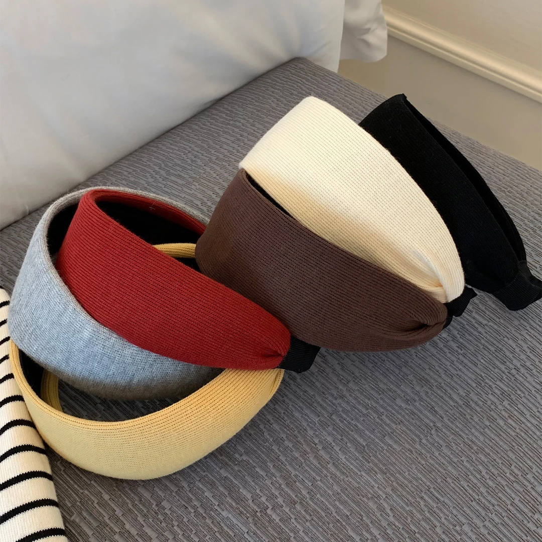 巨包头型简约纯色宽边发箍增高颅顶洗脸头箍女高级感防滑发饰头饰