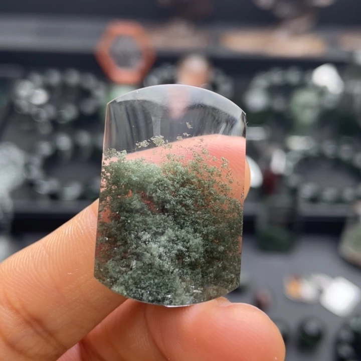 未镶嵌颈饰水晶绿幽灵无事牌定制