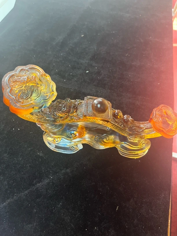 高端琉璃奇石摆件龙凤如意