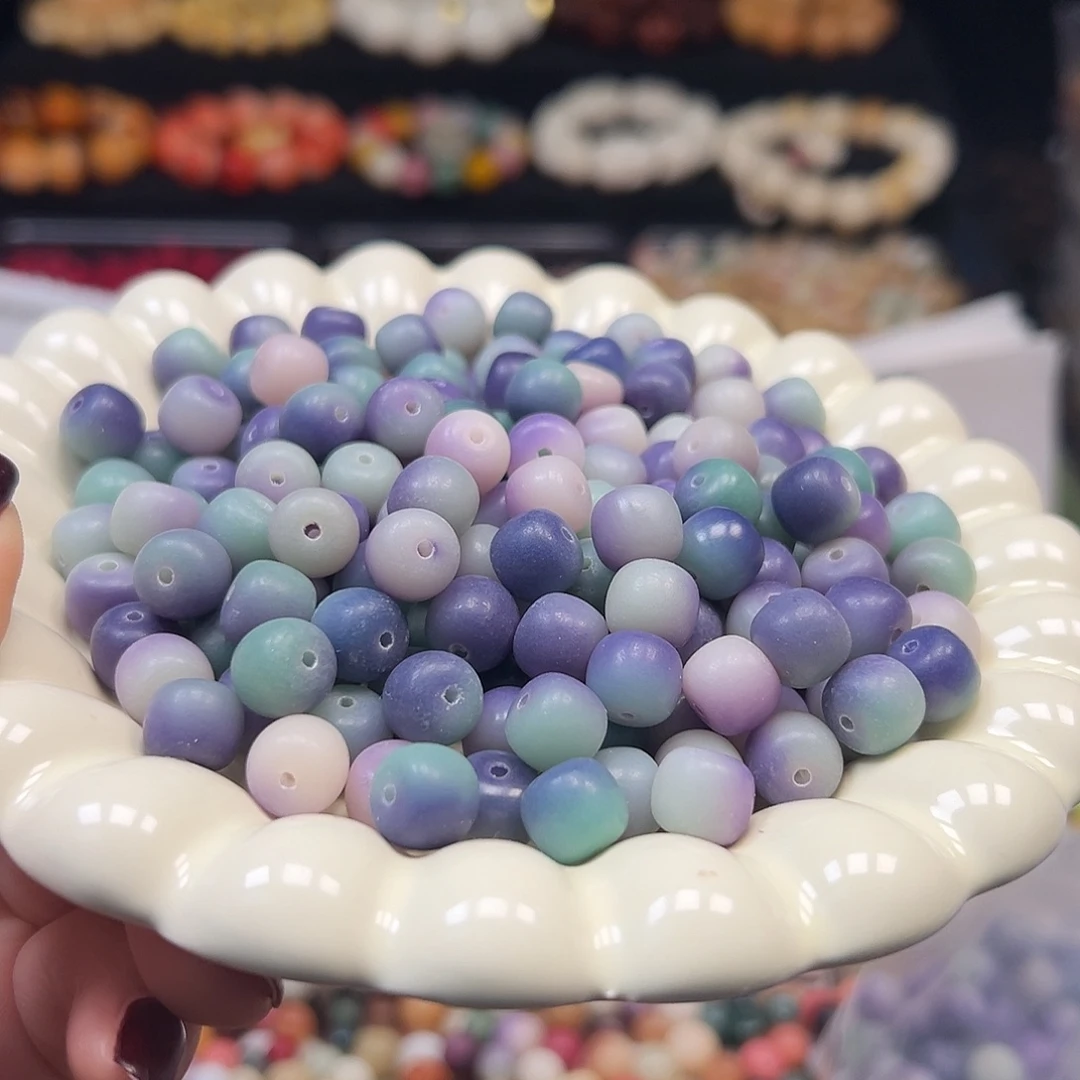 菩提根/象牙果手串10紫色东来桶500颗