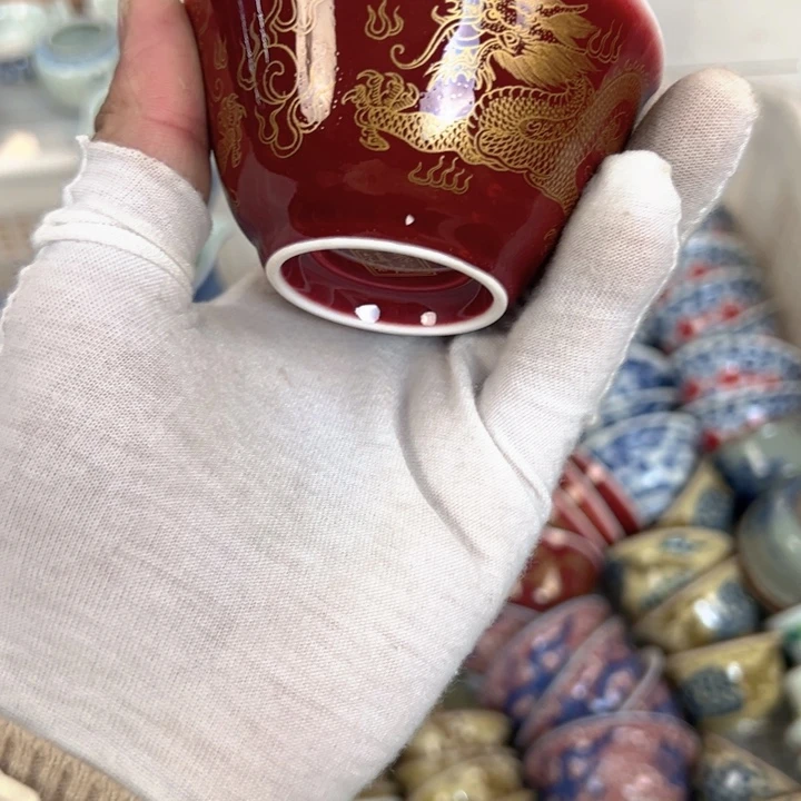 陶摆件狼斗笠杯主人杯