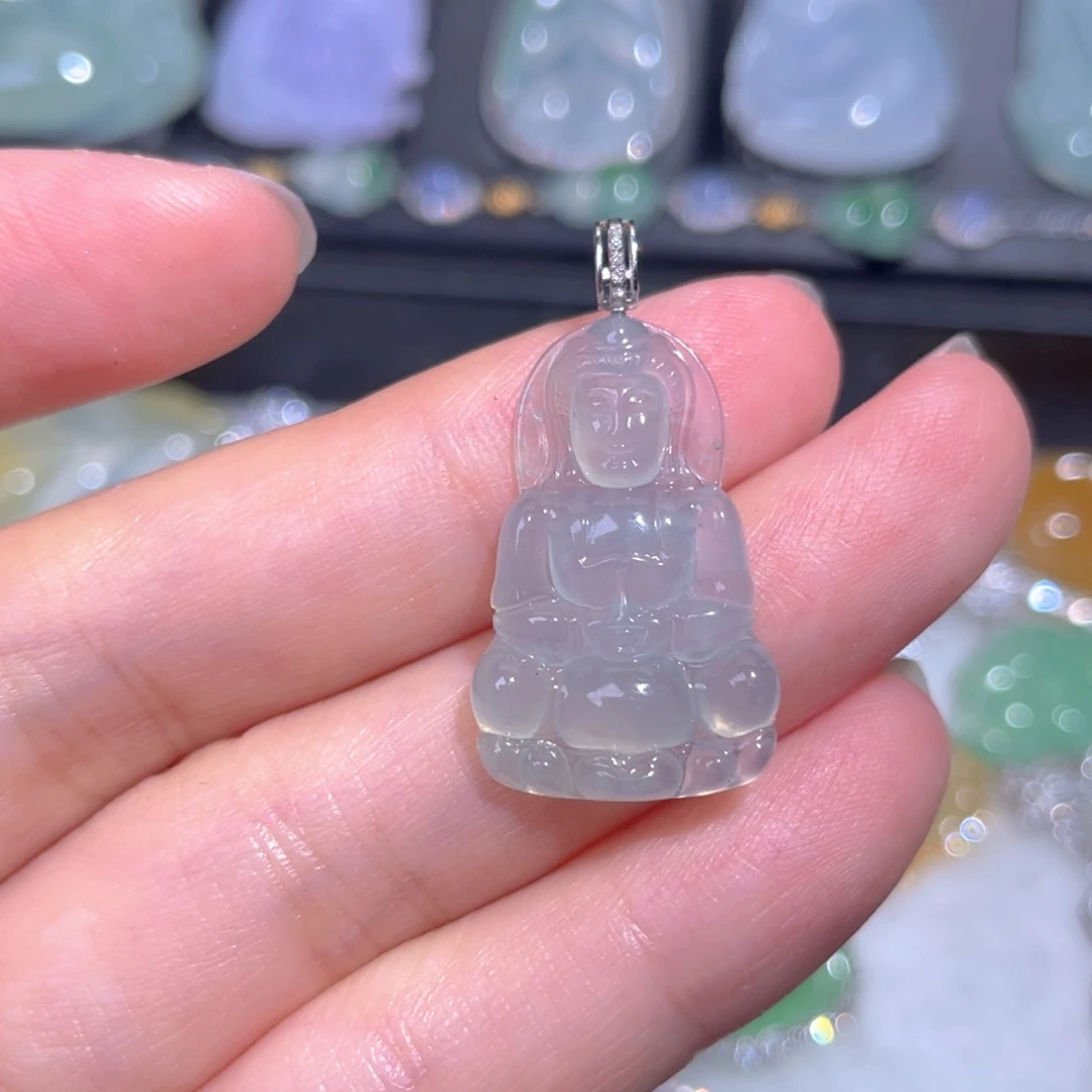 颈饰18K金镶嵌翡翠翡翠