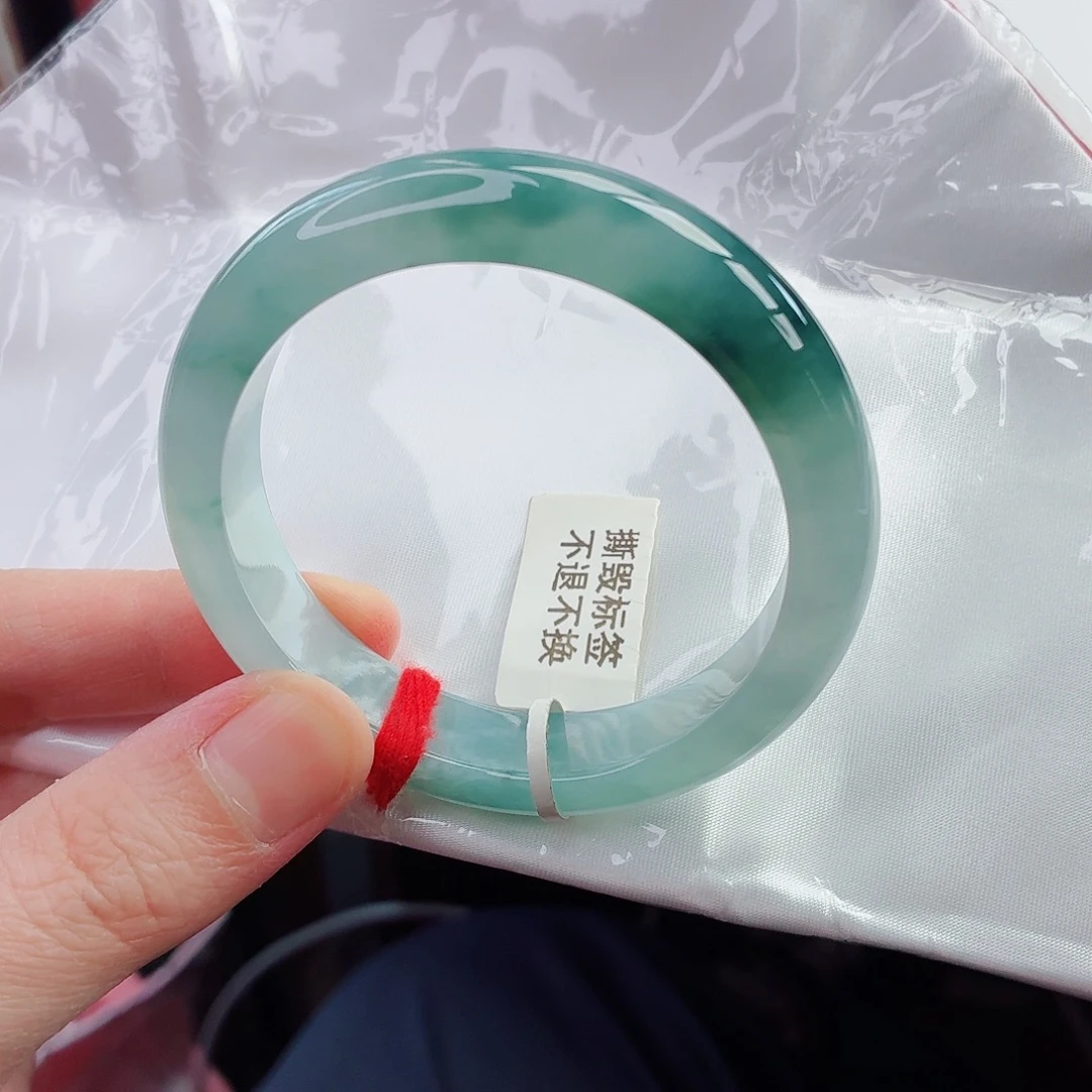 翡翠未镶嵌手镯9号-53圈口