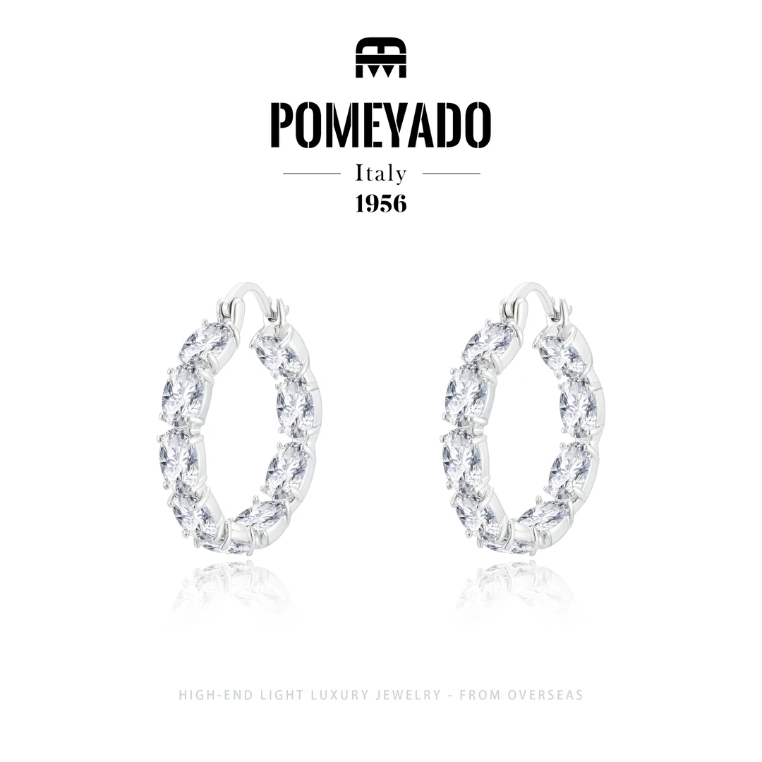 【女主光环】Pomeyado设计师款轻奢满钻耳圈F5526