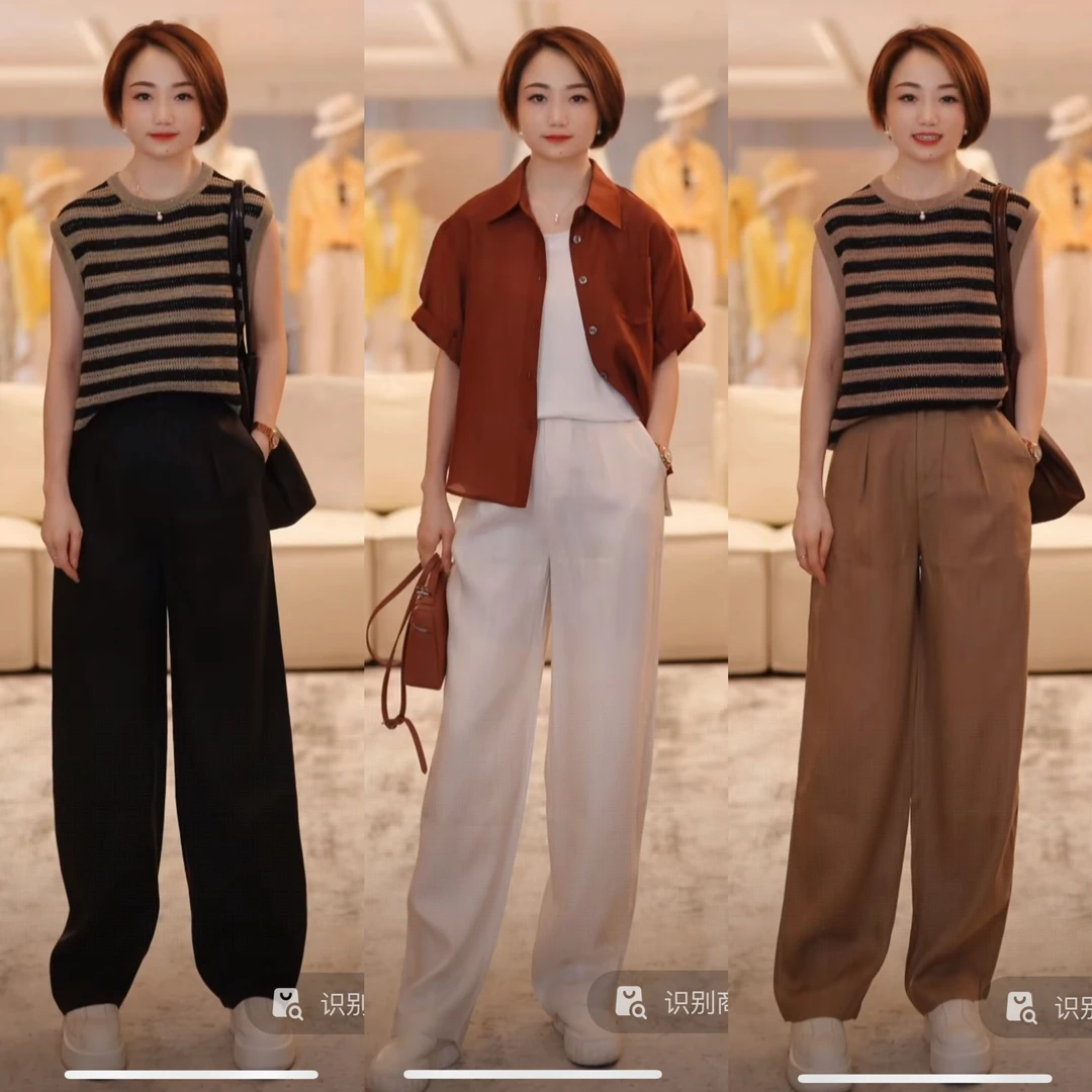 【腔调裤】2025新款女士百搭简约休闲裤法工裤7MK2A780