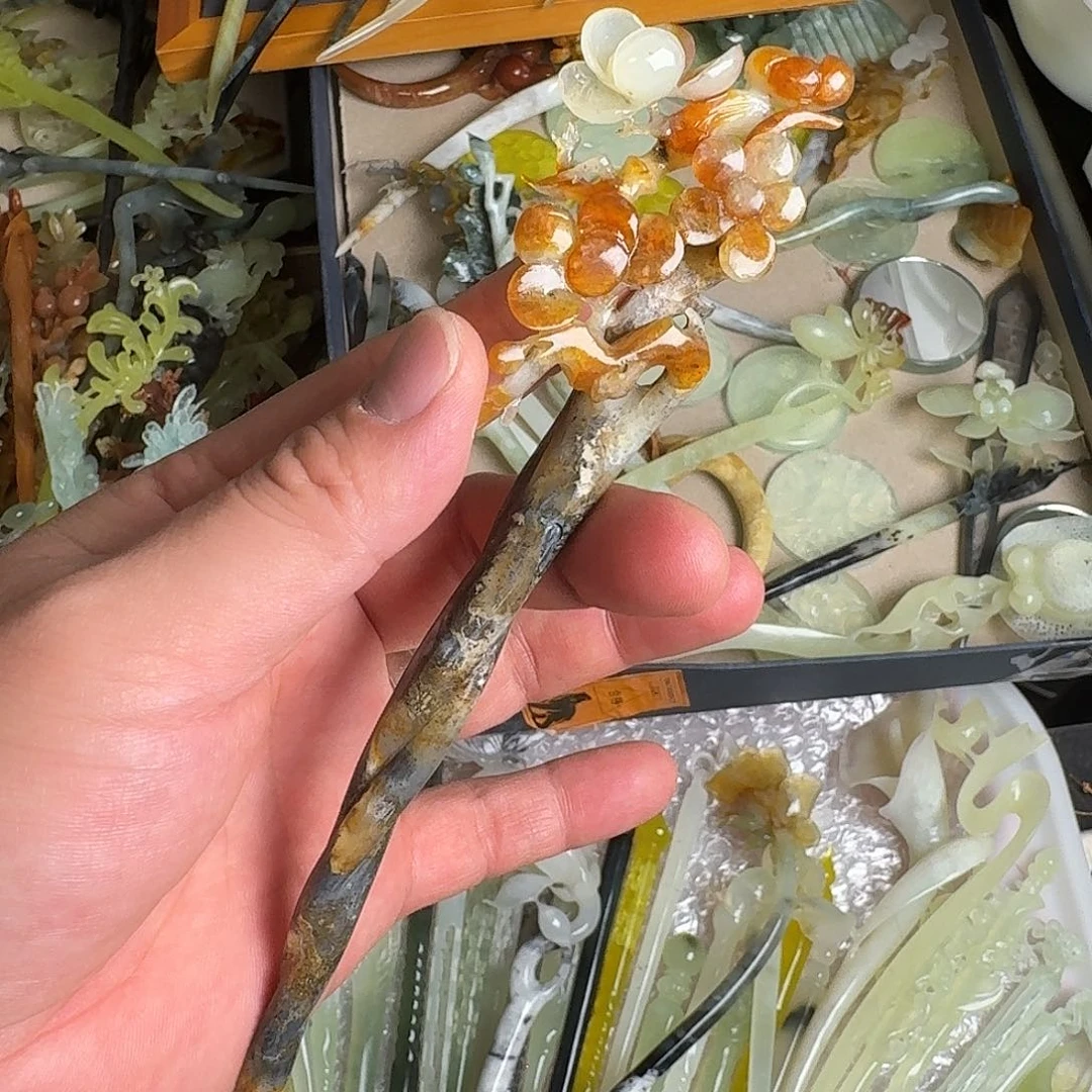 蛇纹石玉未镶嵌发饰