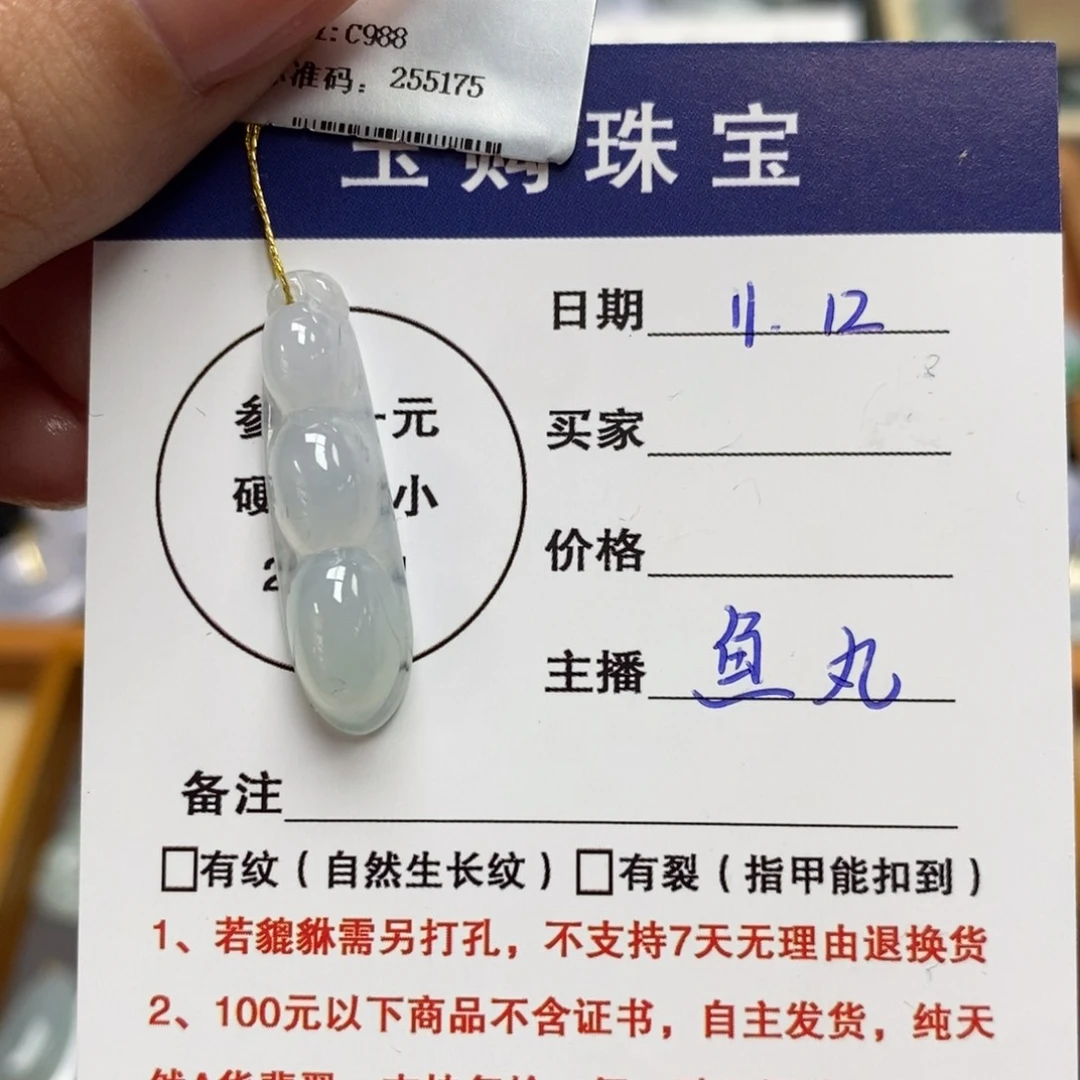 颈饰未镶嵌翡翠福豆