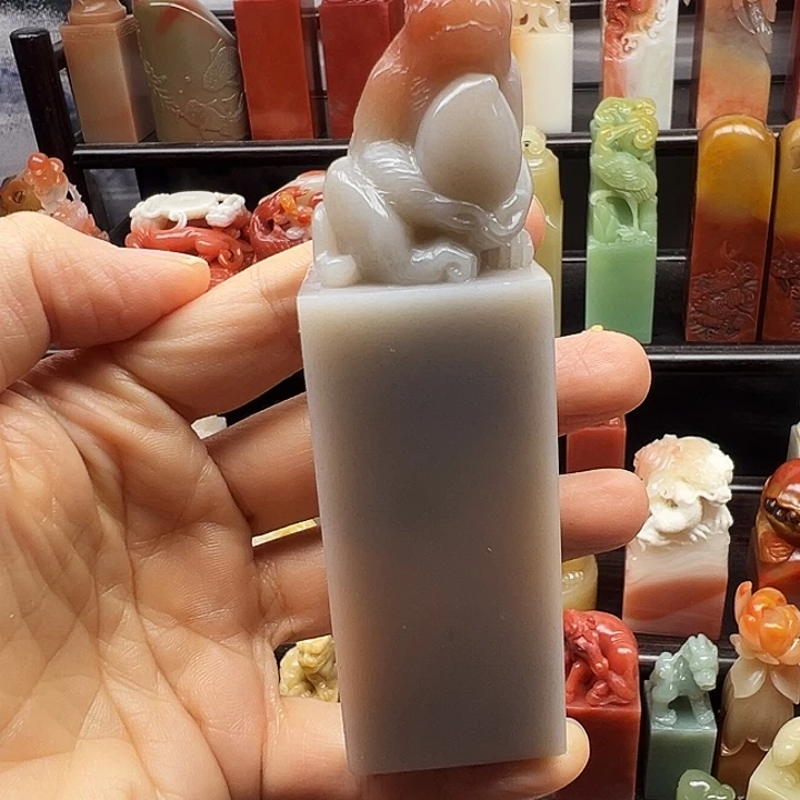 得***然寿山石印石寿山石手工雕刻