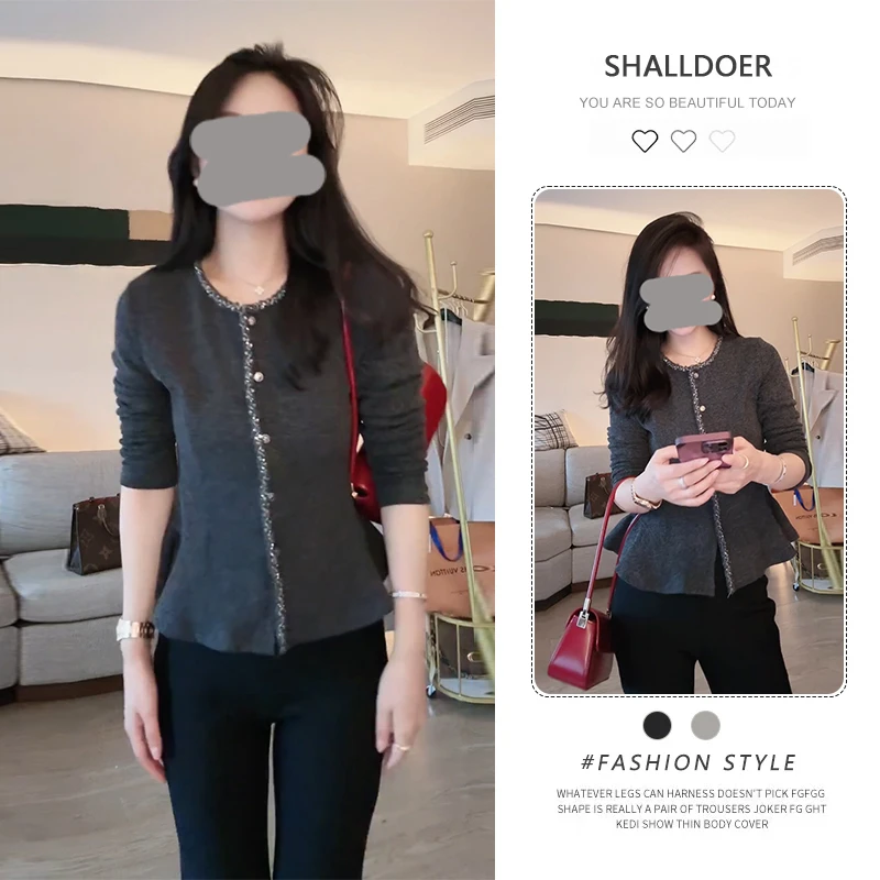 韩版时尚单排扣针织衫女2025年早秋新款洋气复古休闲风高级感上衣