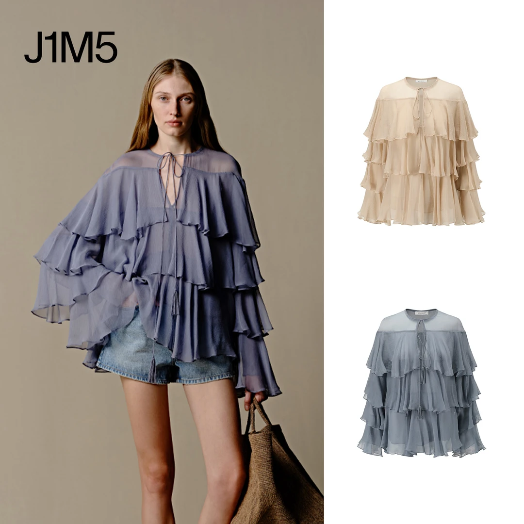 J1M5买手店 INTO THE EAST 25春夏 真丝蛋糕上衣 设计师品牌