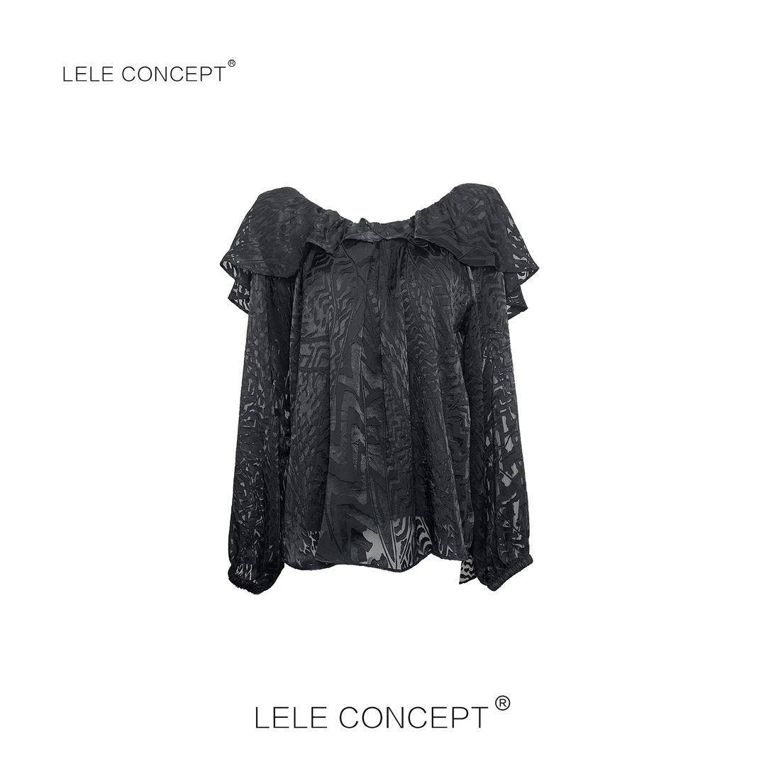 LELE CONCEPT丨法式轻奢减龄款大领压花上衣S1017