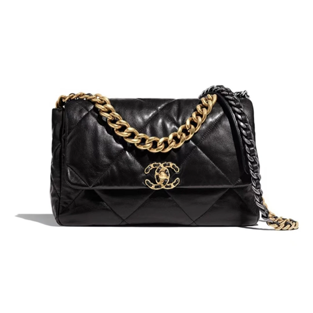 99新 Chanel/香奈儿 19Bag黑金小号/中号链条包 27开