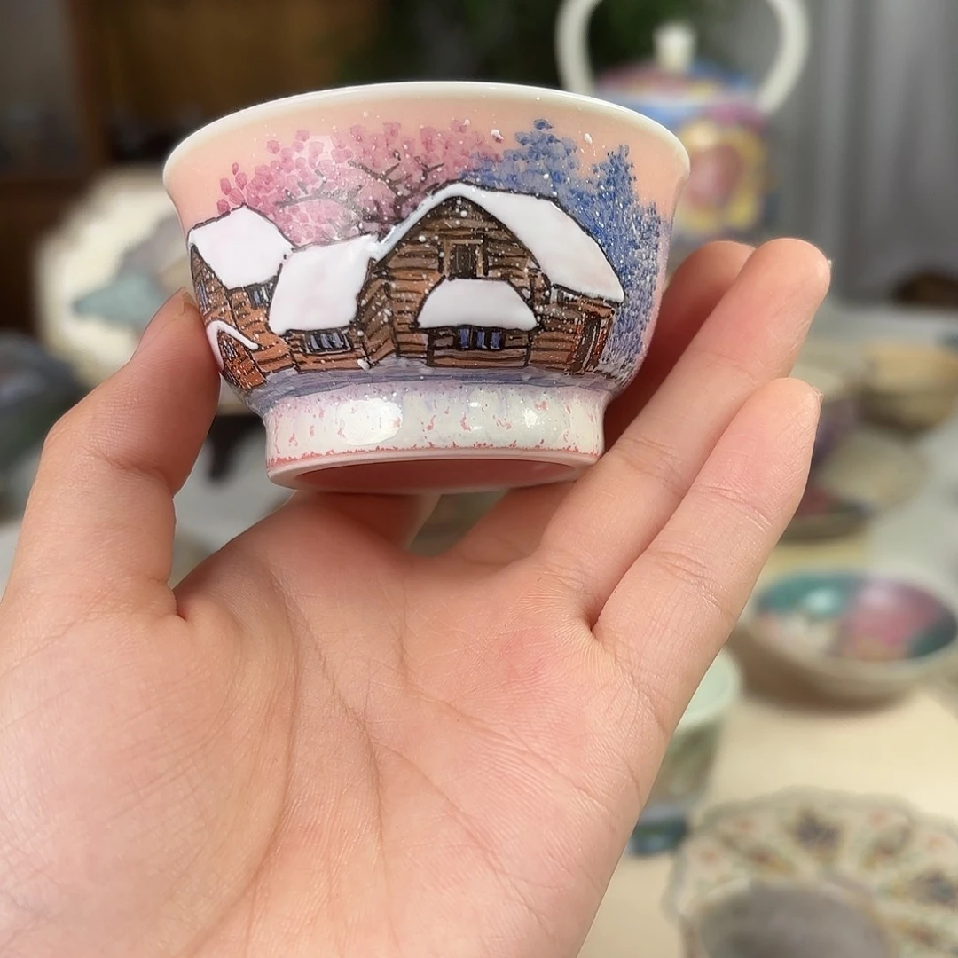 景德镇手绘高温釉下彩陶瓷茶具