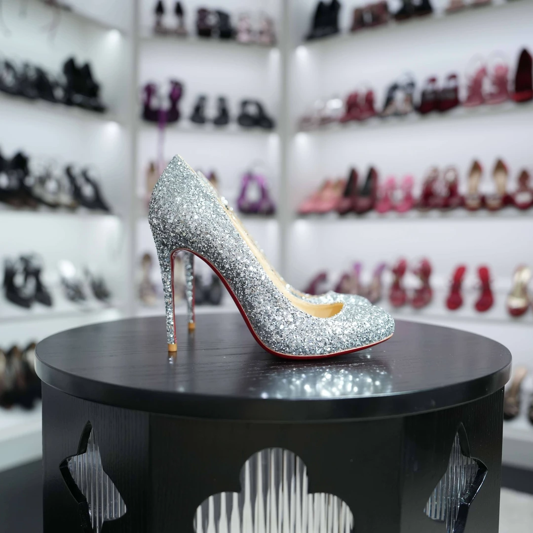 《欲望都市》女主角同款亮片水钻红底水晶鞋婚鞋舒适宴会高跟鞋