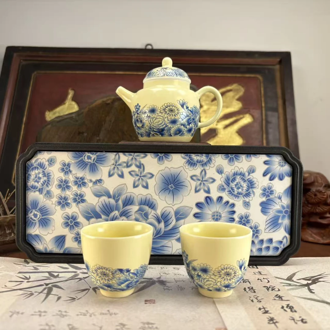 黄汝-青花-德钟壶+2杯+盘-2697-0104