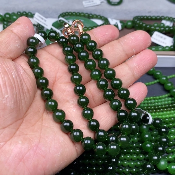 项链未镶嵌和田玉（碧玉）幸***乐10m m