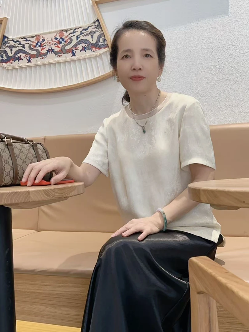 夏季出游新中式国风休闲女装新款时尚短袖圆领爆款上衣半身裙碎花