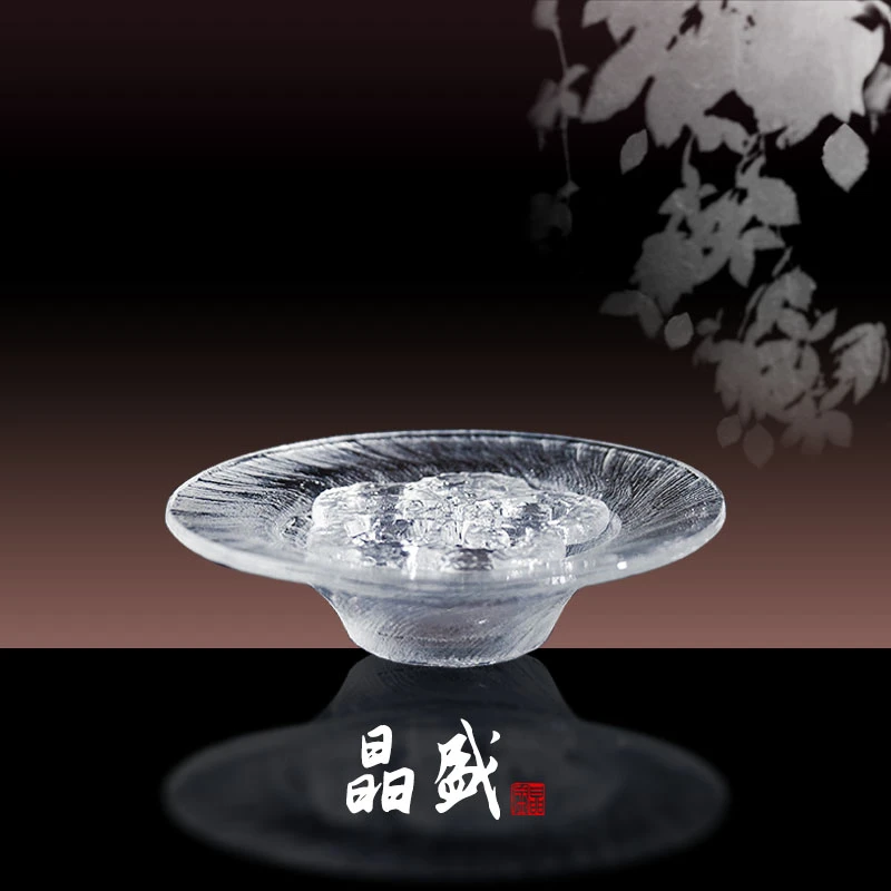 【KNIGHT水晶工坊】原矿水晶雪花壶承中式简约功夫茶具壶承手绘茶盘