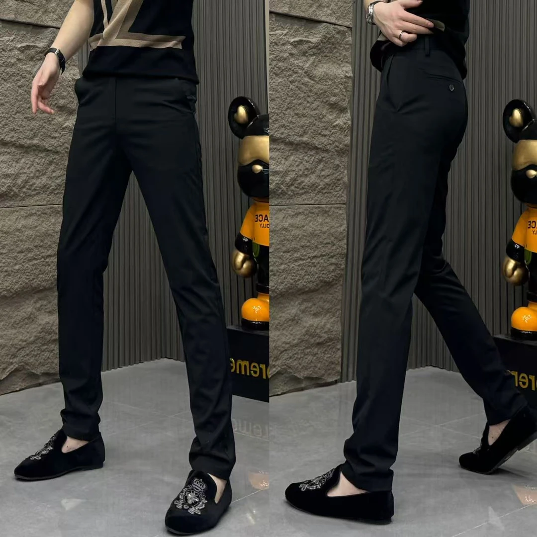 2025新款男士时尚商务休闲裤隐形弹力腰头欧若风穿搭