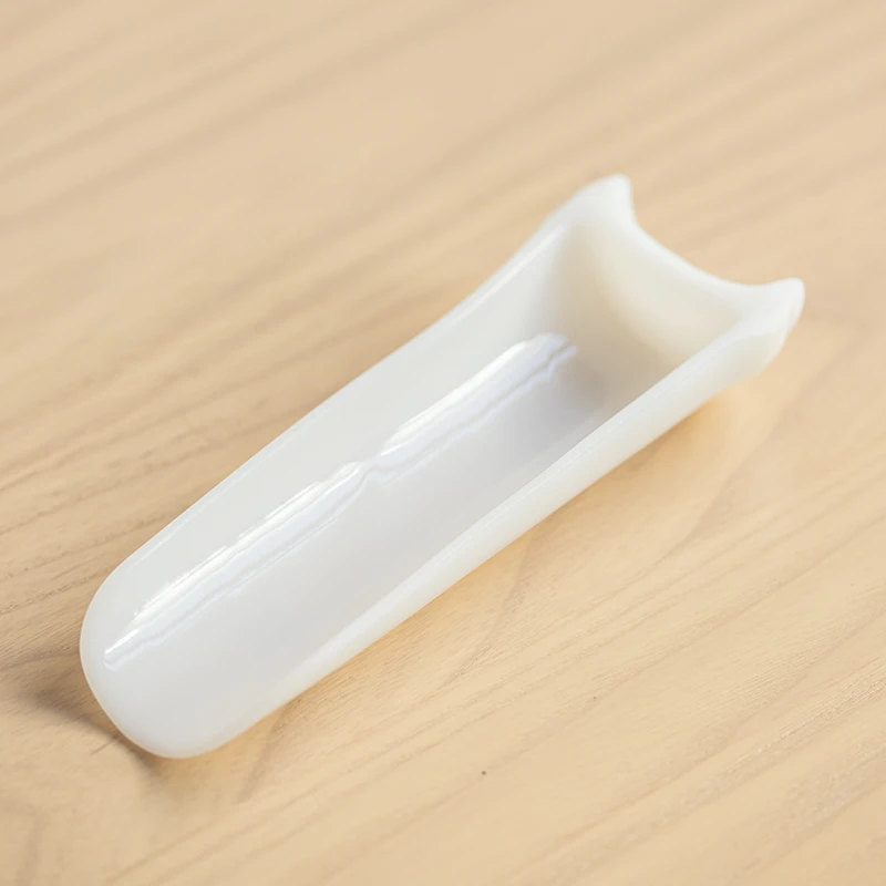 质保堂素烧羊脂玉瓷茶荷功夫茶具配件茶责赏茶勺长条形陶瓷茶叶托