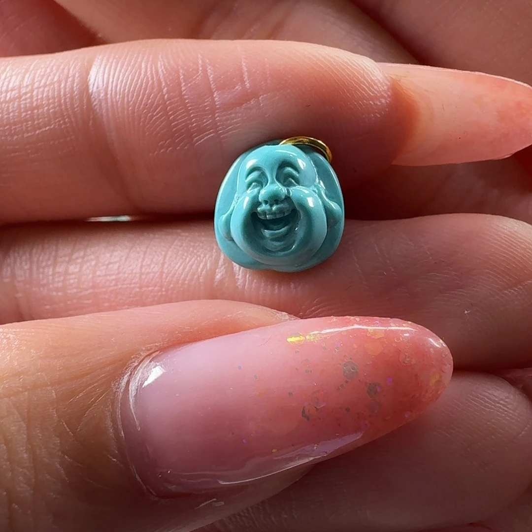 绿松石未镶嵌吊坠(不含链)弥勒