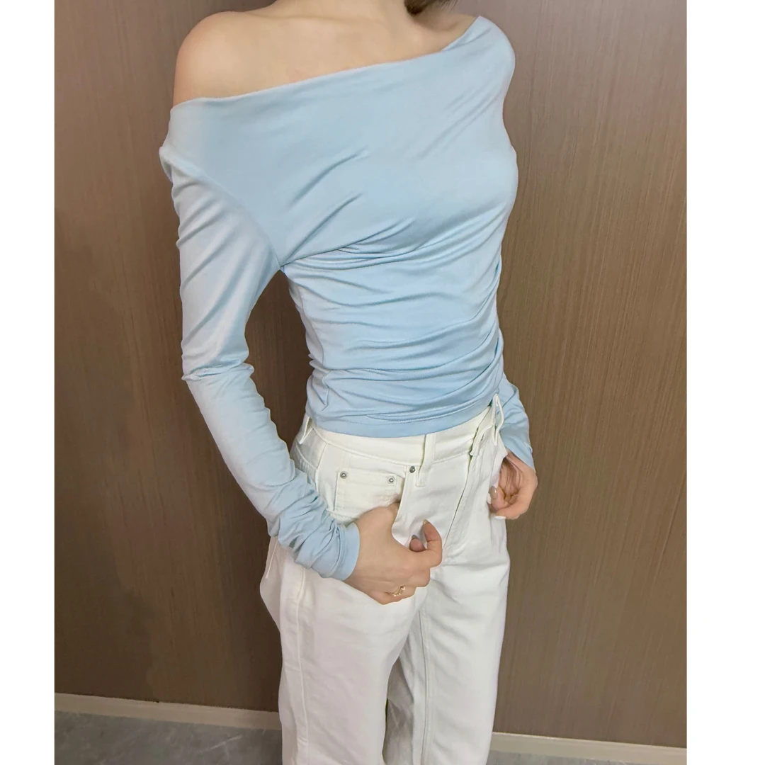 莲的百万【风铃】2025春夏新款系带V领上衣时尚长袖T恤