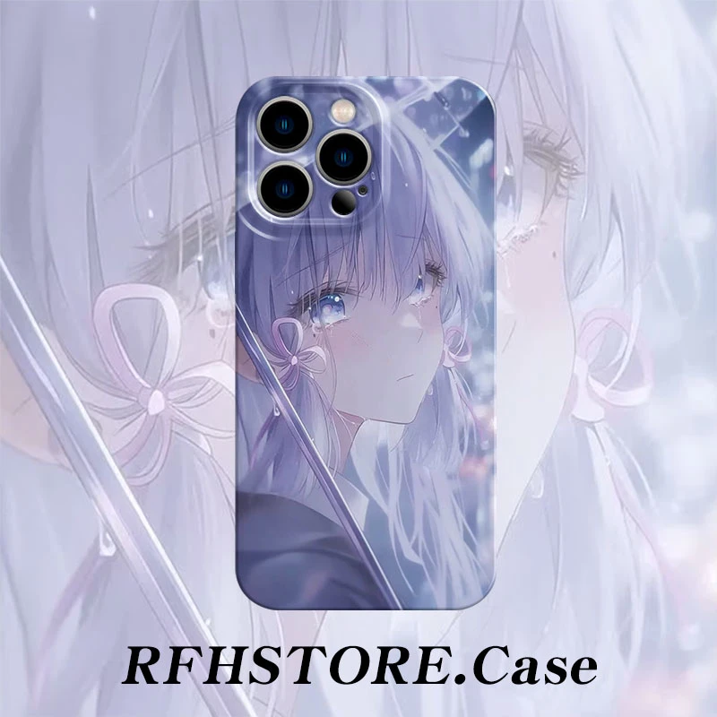 ZMGX紫发泪光女孩适用苹果16/15pro菲林手机壳华为P70vivoppo小米