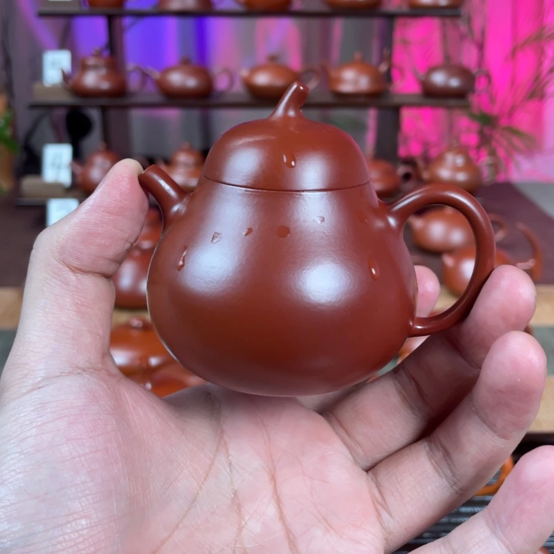 ╃****茶壶紫砂精工茄瓜手拉壶