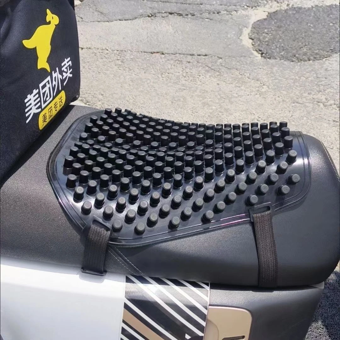 外卖车坐垫减震防水按摩硅胶防晒摩托车通用座垫透气电瓶车隔热