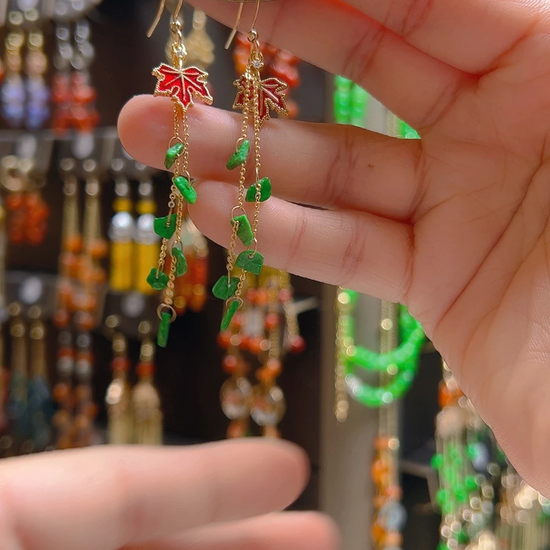 翡翠合金耳坠年**翼