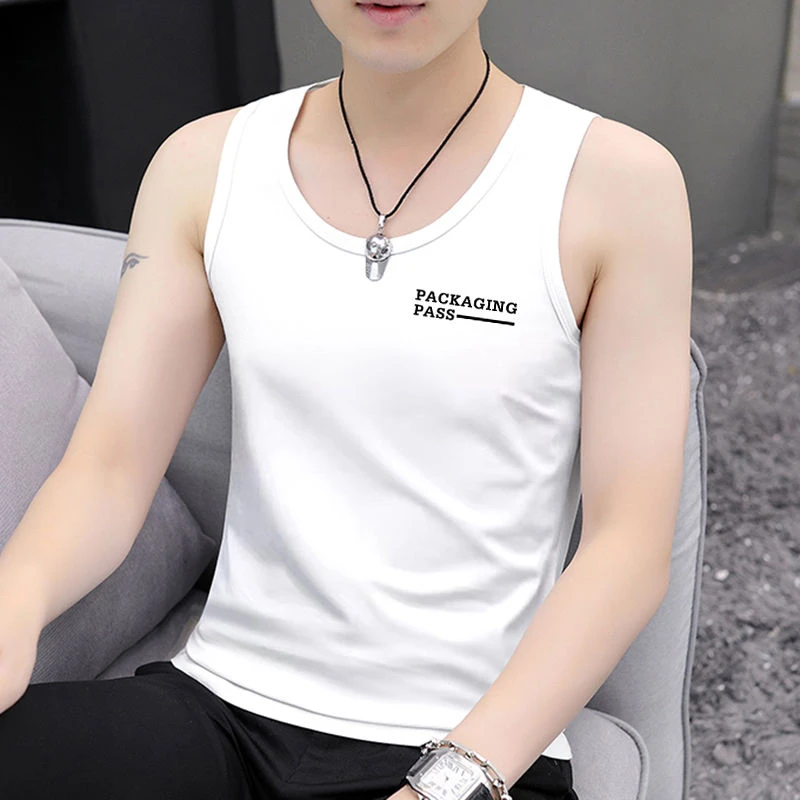 男士新款背心健身运动训练坎肩夏季圆领贴身无袖时尚打底汗衫上衣