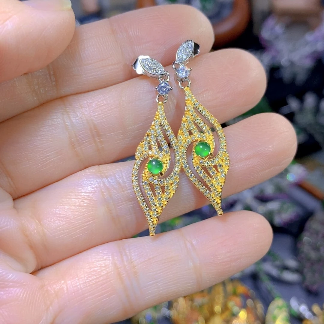 翡翠颈饰银S925镶嵌天然翡翠