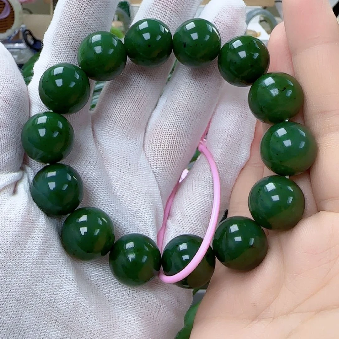 和田玉（碧玉）串珠未镶嵌