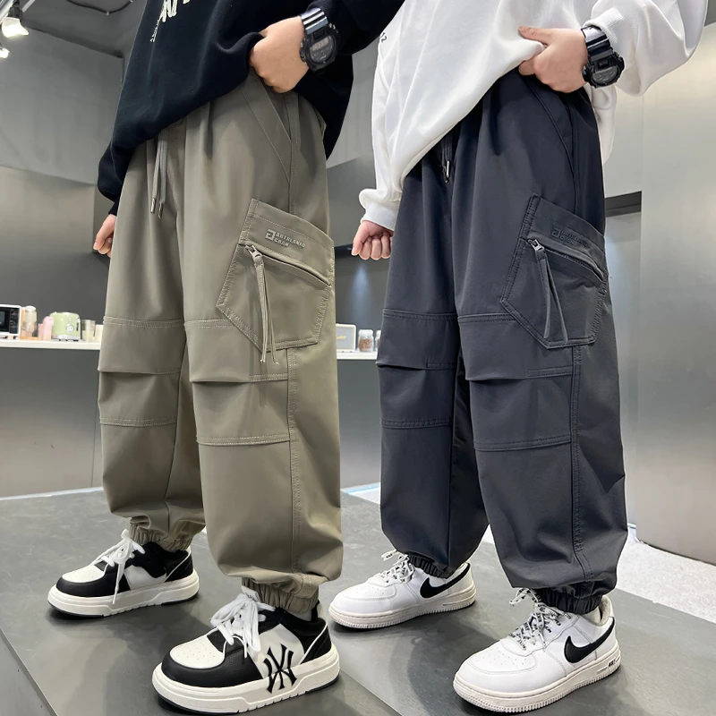 男童秋装裤子2025新款春秋款儿童装休闲工装裤秋季中大童男孩长裤