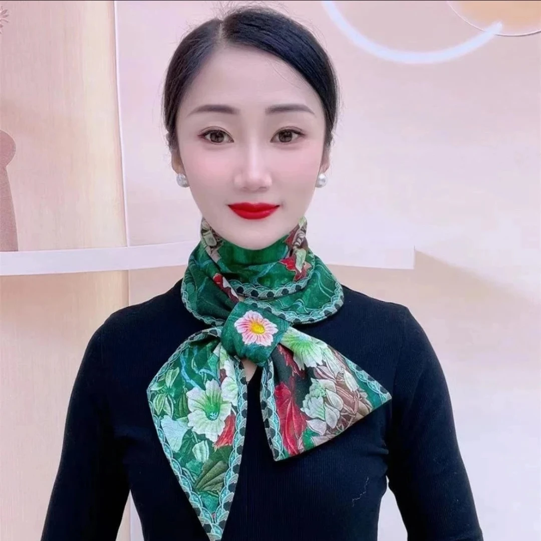 AR【妈妈最爱】护颈长巾新款民族春秋风棉护新保暖螺纹护颈百搭丝巾