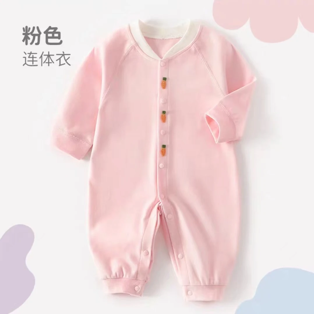萝卜纯棉婴儿连体衣无骨闭裆秋衣长袖爬服宝宝春秋卡通连身衣