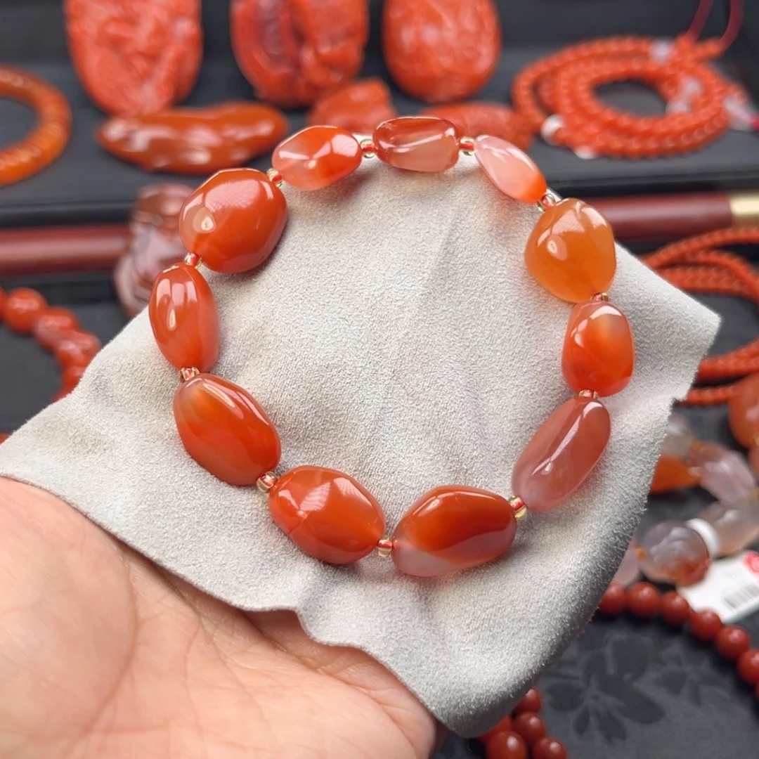 南红玛瑙未镶嵌手链