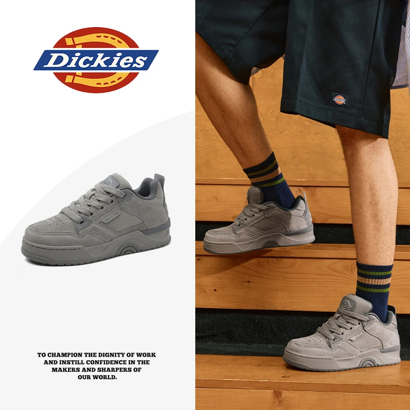 Dickies水泥灰板鞋男冬季款百搭时尚休闲潮流运动男鞋透气低帮鞋