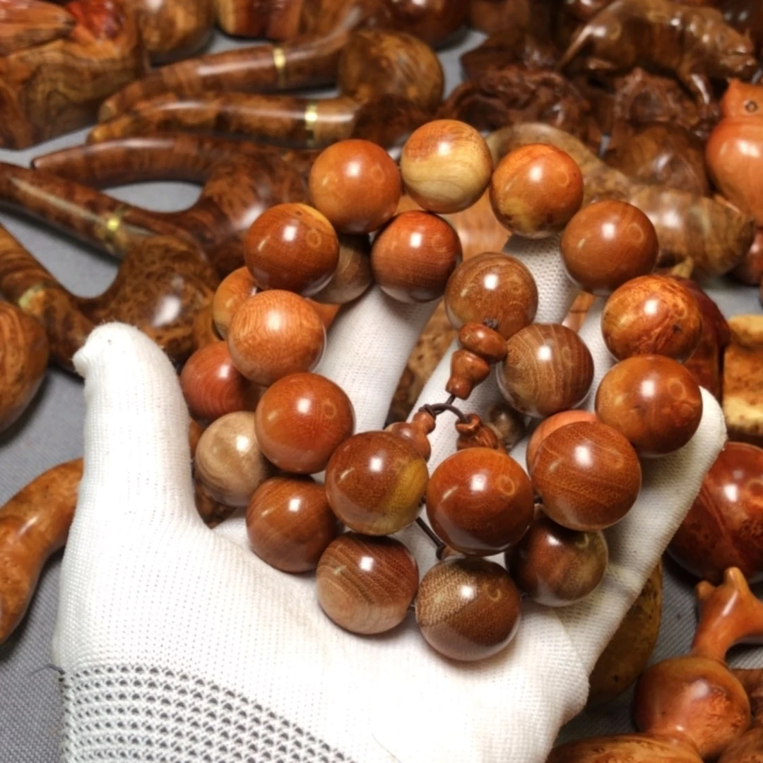 【闪购商品】木a*麻梨疙瘩火琉璃手把件