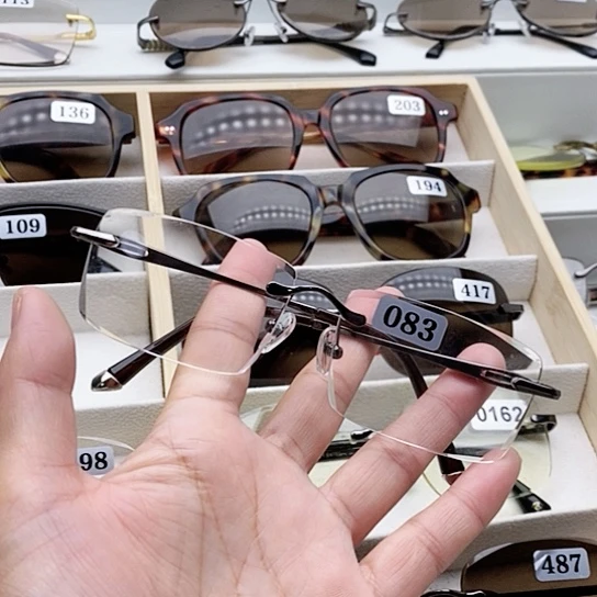 分体款纯天然石头水晶眼镜