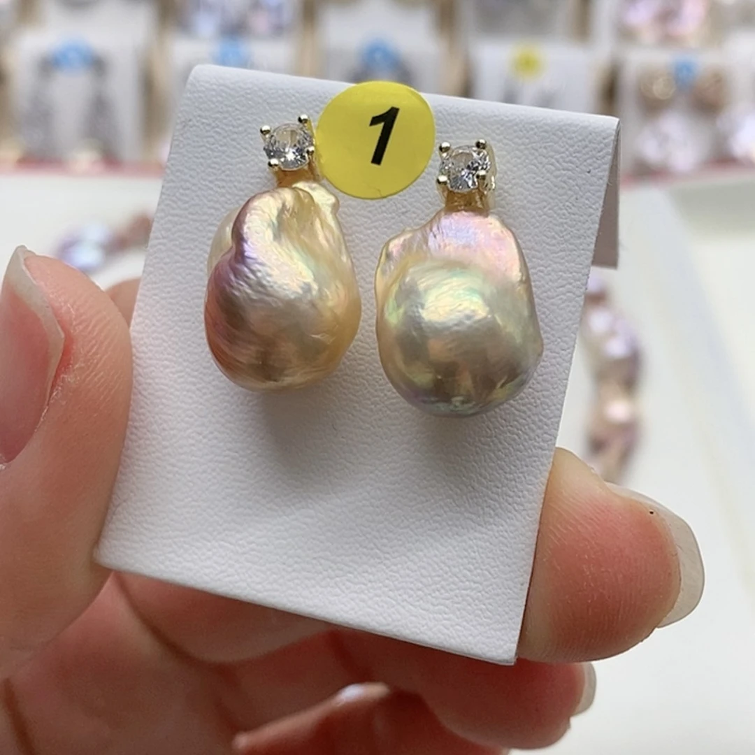 【闪购商品】淡水珍珠耳饰银S925镶嵌盈