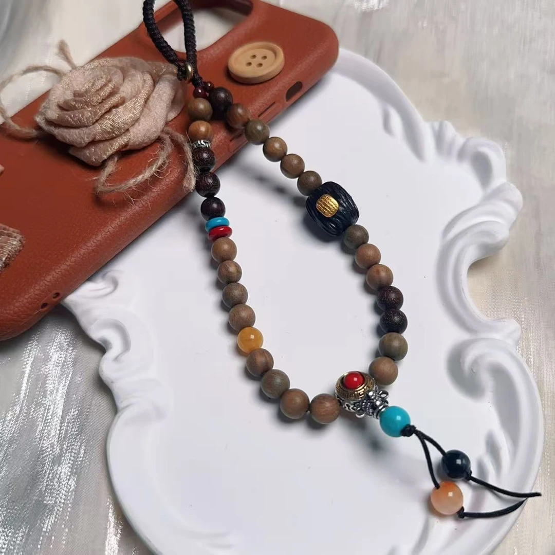 【预售】A308LALA原创［自由天地］檀木手机链