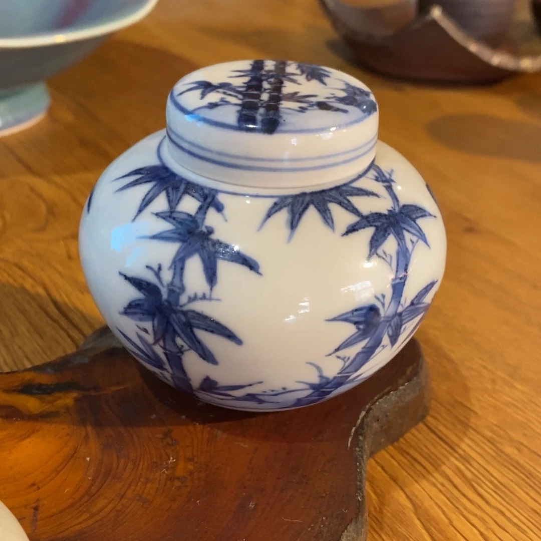 瓷片青花小茶入呀