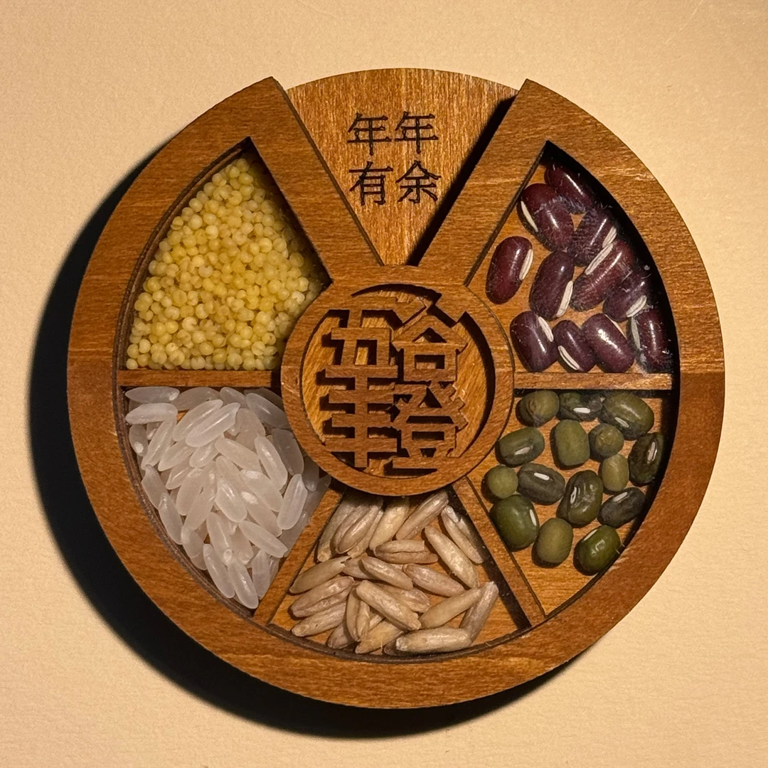 冰箱贴五谷丰登国潮寓意木质乔迁新居个性创意装饰磁吸贴天下粮仓