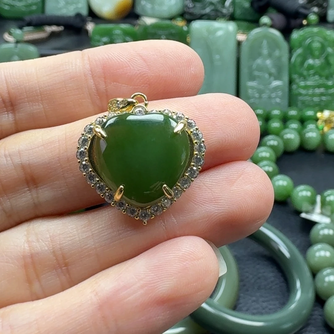 和田玉银S925镶嵌颈饰