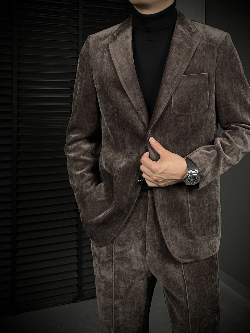 轻奢欧货·雪泥尔混纺面料时尚百搭西服套装9898