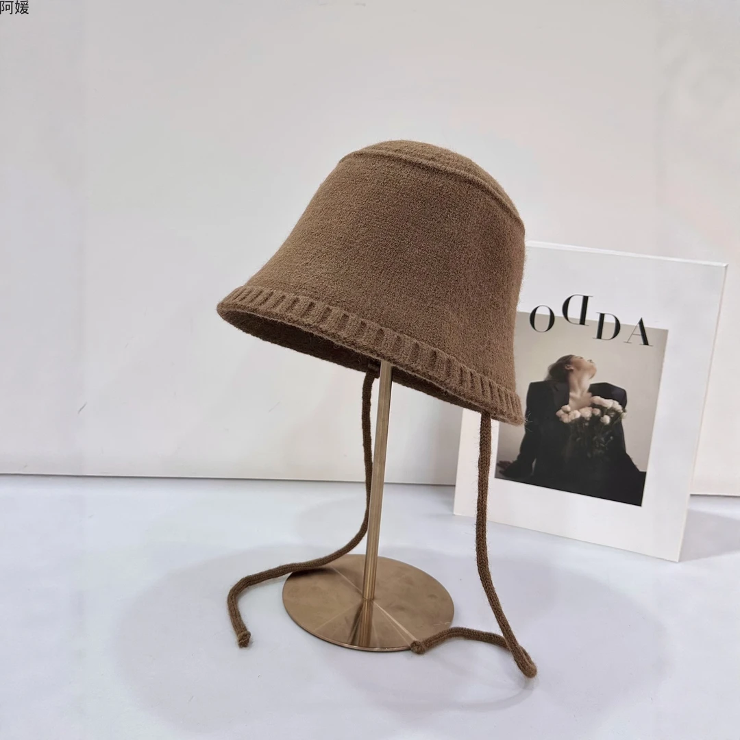批发25年早秋新款针织女日系甜美风夏季缕空透气遮日系显脸小盆帽