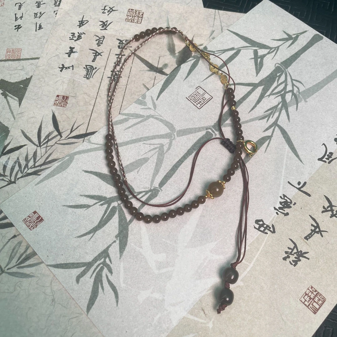 和田玉糖玉4mm万能链项链