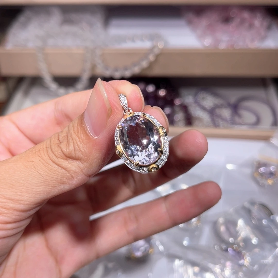 银S925镶嵌颈饰紫晶紫水039