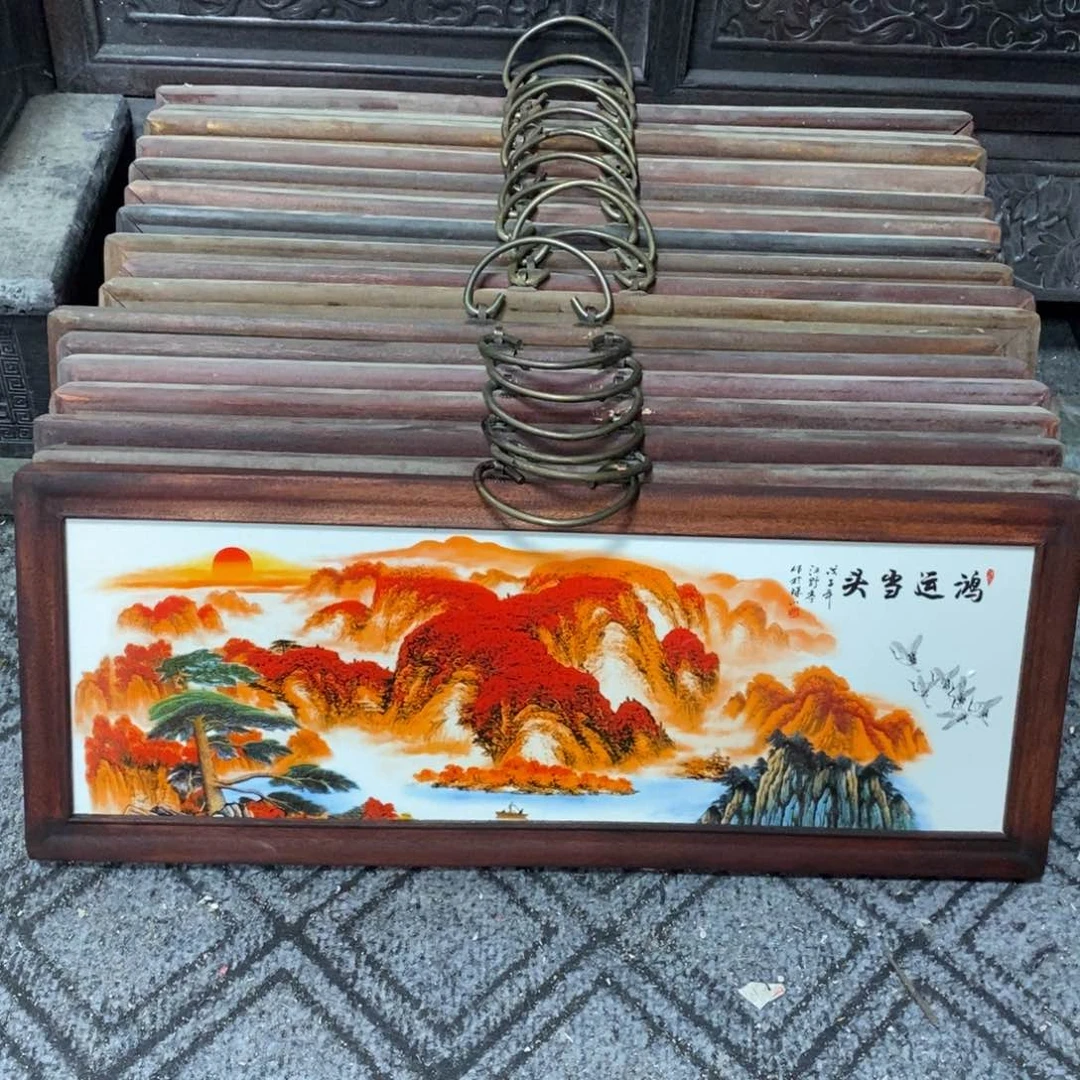 瓷片53*21*1景德镇瓷板画柴窑烧制